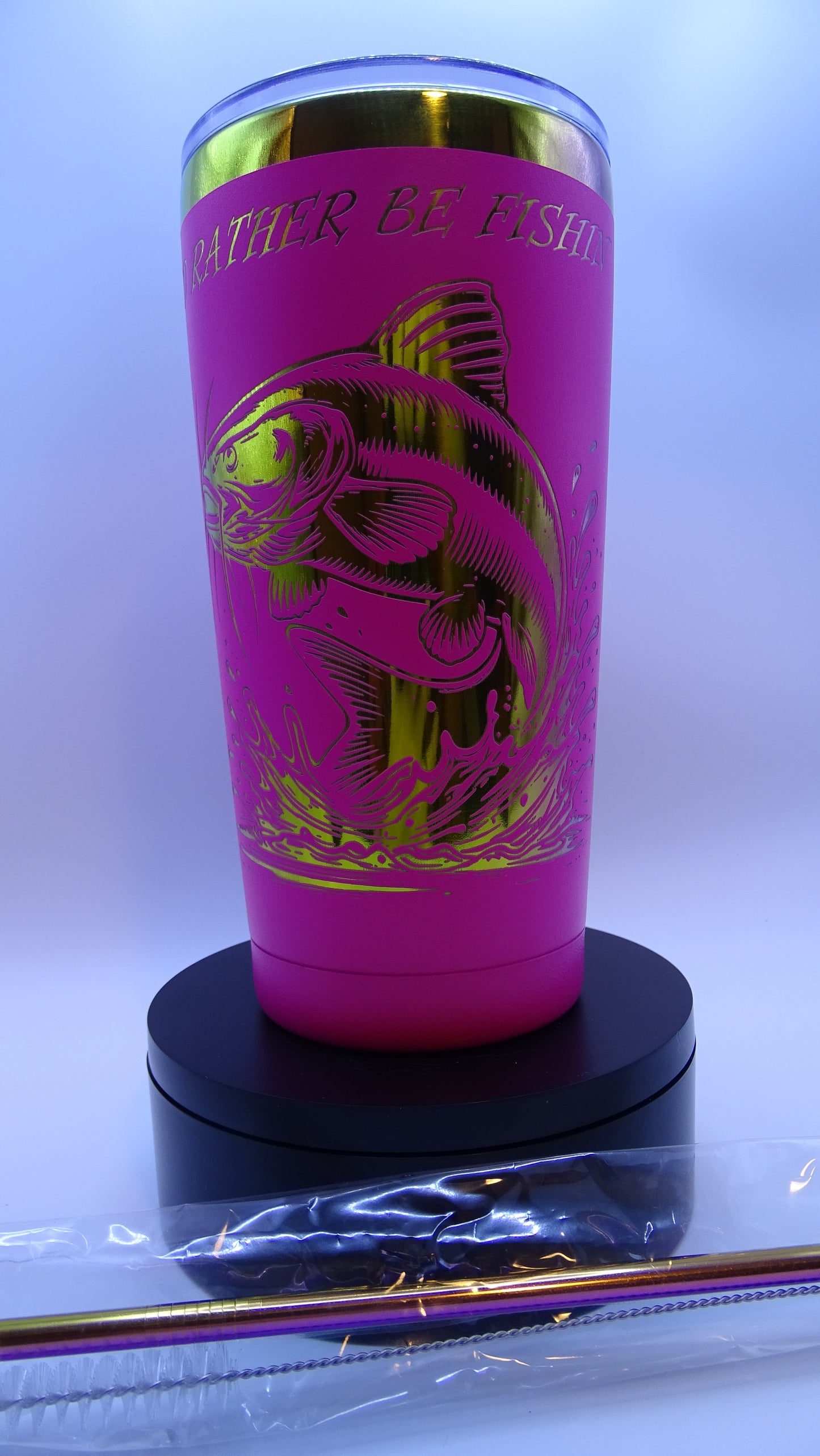 I'd Rather Be Fishin' - Cat Fish 20 oz Multi Colored Tumbler