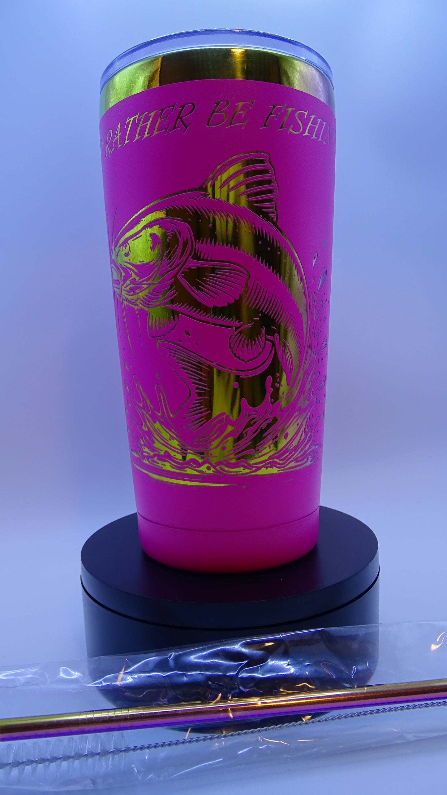 I'd Rather Be Fishin' - Cat Fish 20 oz Multi Colored Tumbler