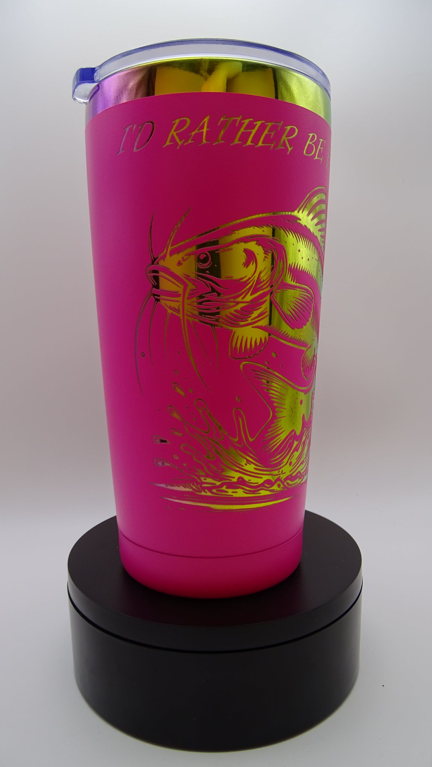 I'd Rather Be Fishin' - Cat Fish 20 oz Multi Colored Tumbler
